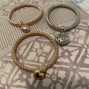 Gold, Silver, and Rose Hold Bracelets